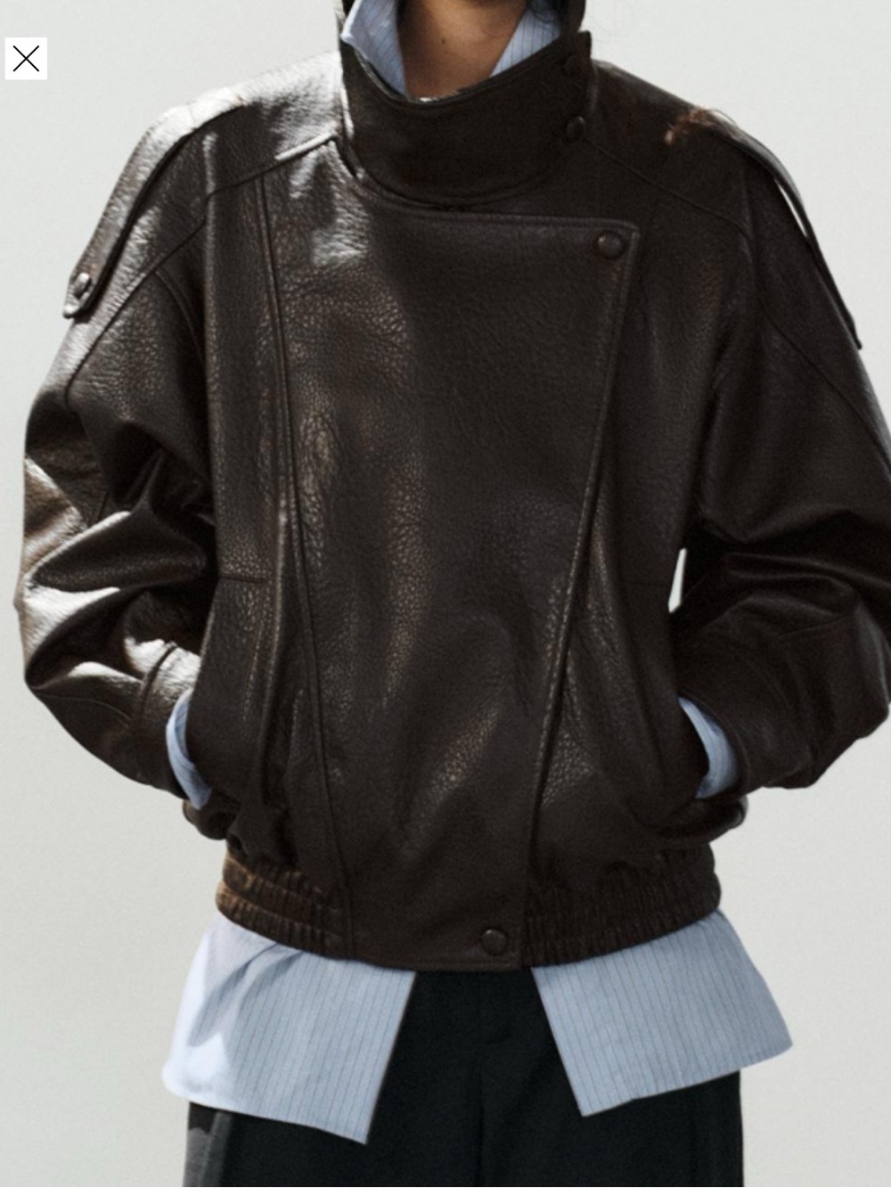NWT ZARA FAUX LEATHER BOMER JACKET
